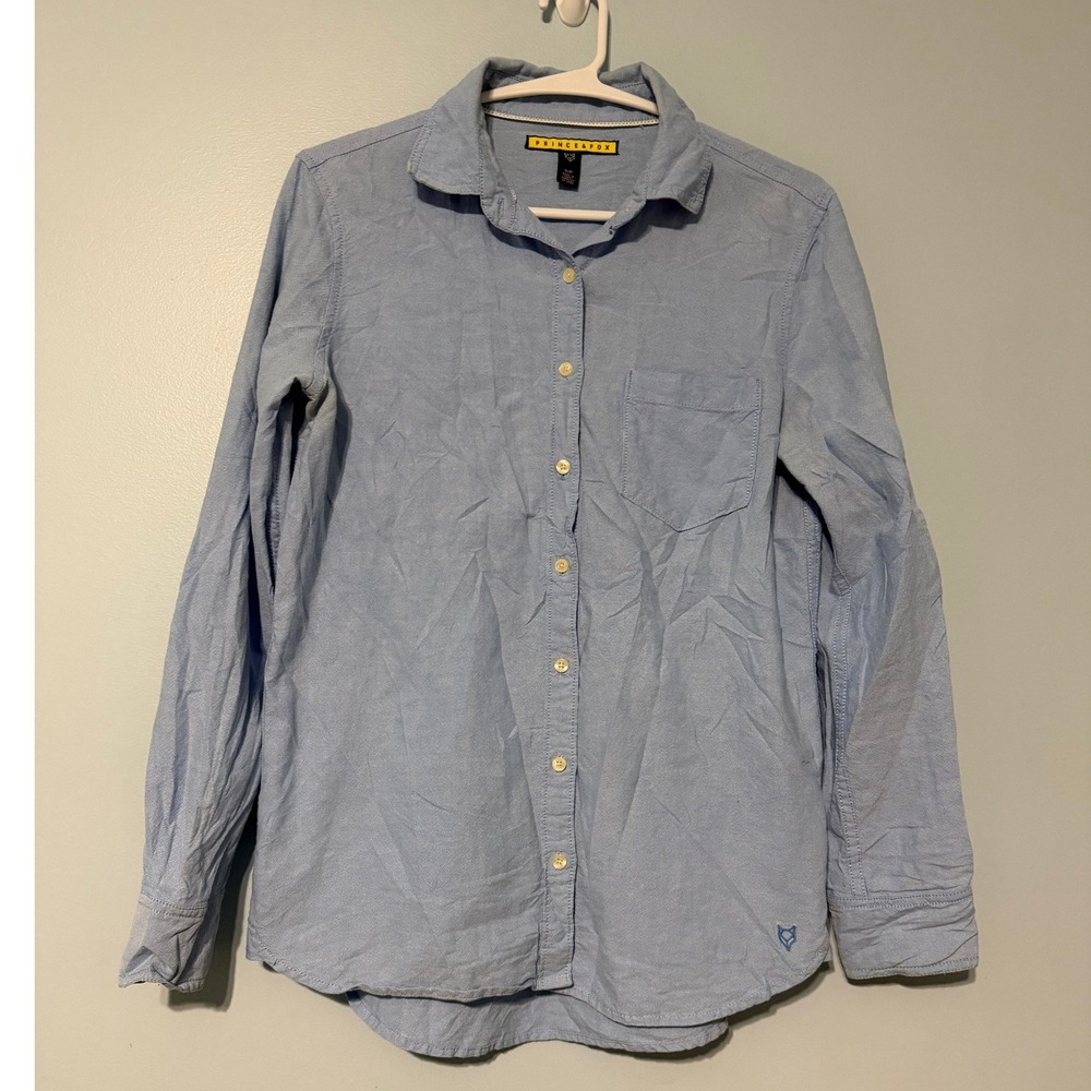 Prince & Fox Women's S/P Light Blue Cotton Oxford Button Down Shirt 1011
